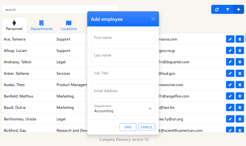 Modal edit screenshot